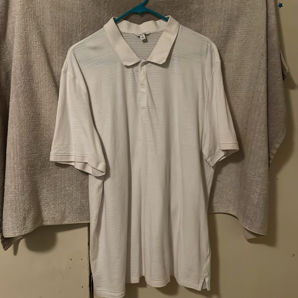 Classic White Polo Shirt with Textured Fabric